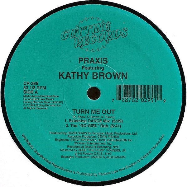 Praxis Featuring Kathy Brown - Turn Me Out Vinyl