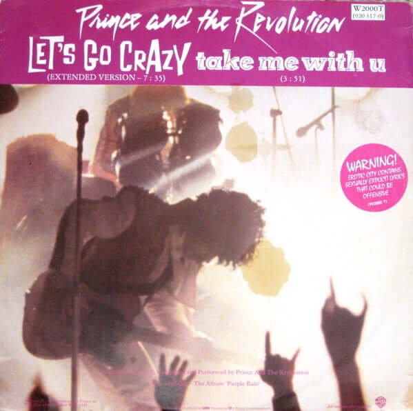 Prince And The Revolution - Let's Go Crazy / Take Me With U Vinyl