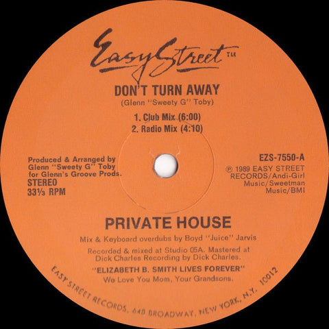 Private House - Don't Turn Away Vinyl - Vinyl Record