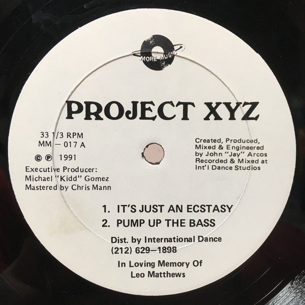 Project XYZ - It's Just An Ecstasy Vinyl