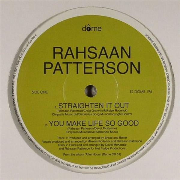Rahsaan Patterson / Jimmy Sommers Featuring Rahsaan Patterson - Straighten It Out / You Make Life So Good / What Am I Gonna Do? (DJ Spinna Mix) Vinyl