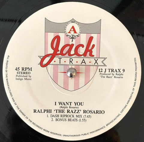 Ralphi 'The Razz' Rosario - I Want You Vinyl - Vinyl Record