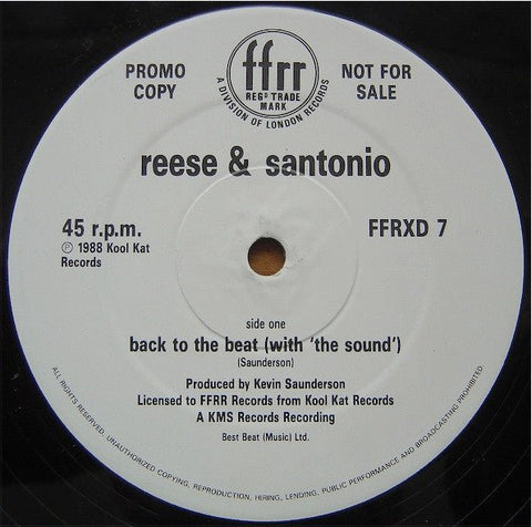 Reese & Santonio - Back To The Beat (With 'The Sound') Vinyl - Vinyl Record