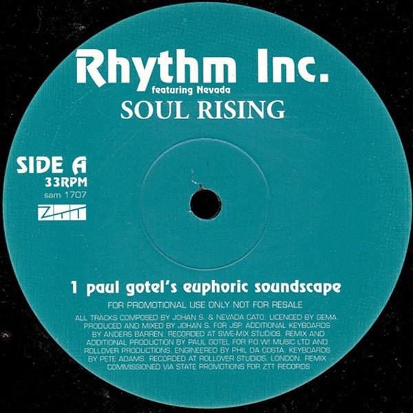 Rhythm Inc. Featuring Nevada - Soul Rising Vinyl