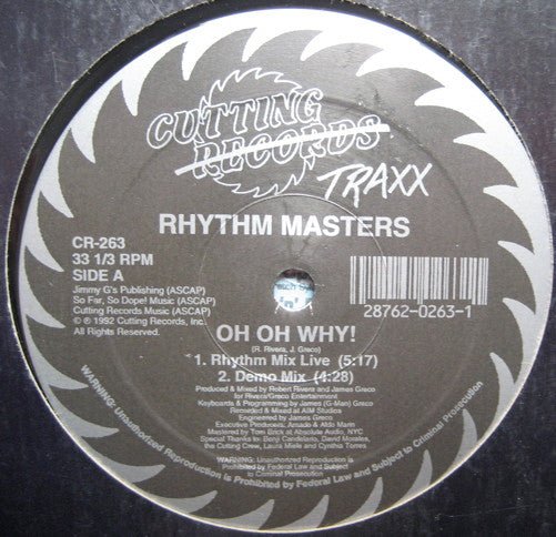 Rhythm Masters - Oh Oh Why! Vinyl