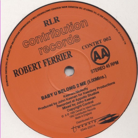 Robert Ferrier - Baby U Belong To Me Vinyl