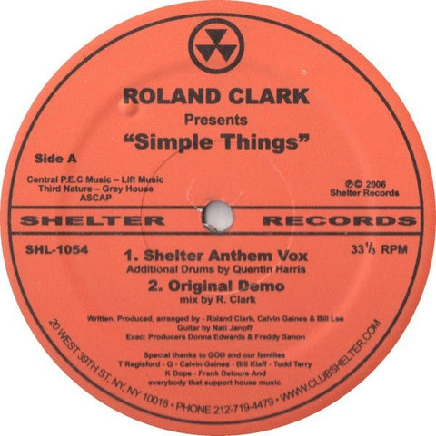 Roland Clark - Simple Things Vinyl - Vinyl Record