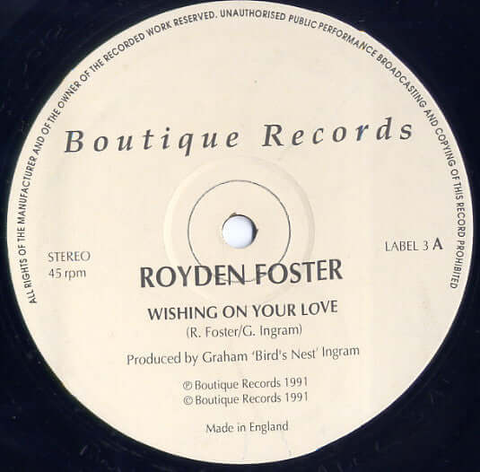 Royden Foster - Wishing On Your Love Vinyl