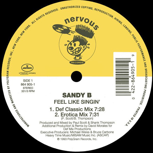Sandy B - Feel Like Singin' Vinyl
