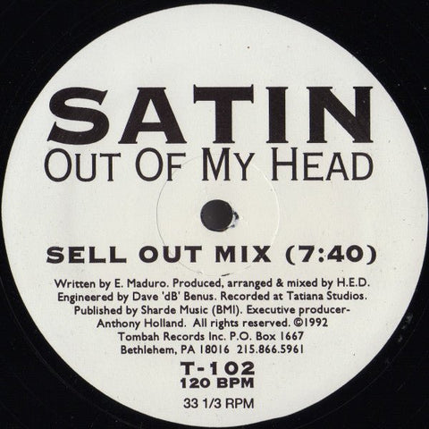 Satin - Out Of My Head Vinyl - Vinyl Record