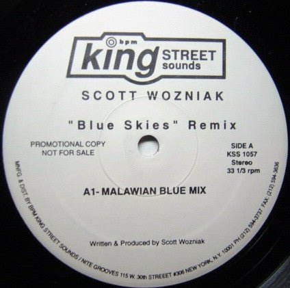 Scott Wozniak - Blue Skies (Remix) Vinyl