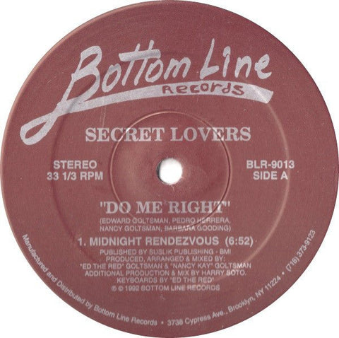 Secret Lovers - Do Me Right Vinyl - Vinyl Record