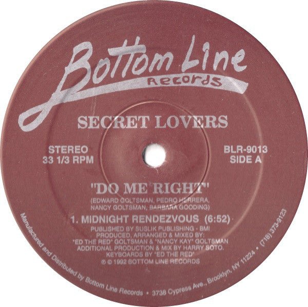 Secret Lovers - Do Me Right Vinyl
