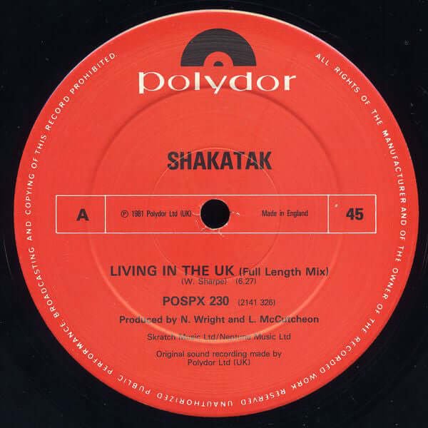 Shakatak - Living In The UK Vinyl