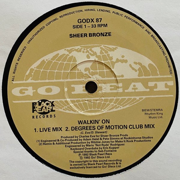 Sheer Bronze - Walkin' On Vinyl
