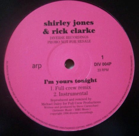 Shirley Jones & Rick Clarke - I'm Yours Tonight Vinyl