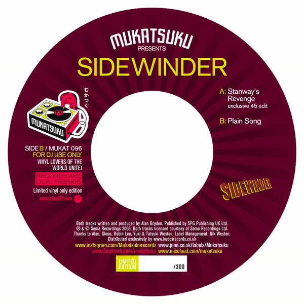 Sidewinder - Stanway's Revenge / Plain Song Vinyl