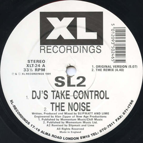 SL2 - DJ's Take Control / Way In My Brain Vinyl - Vinyl Record