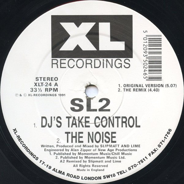 SL2 - DJ's Take Control / Way In My Brain Vinyl