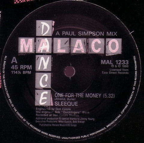 Sleeque - One For The Money Vinyl - Vinyl Record