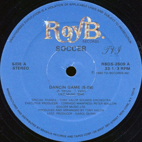 Soccer - Dancin Game / Give Me Your Love Vinyl - Vinyl Record
