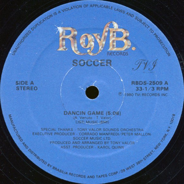 Soccer - Dancin Game / Give Me Your Love Vinyl