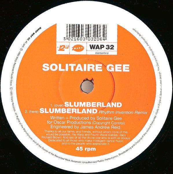 Solitaire Gee - Slumberland Vinyl
