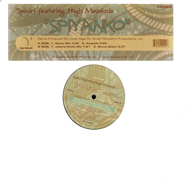 Spikiri Featuring Hugh Masekela - Spiyanko Vinyl