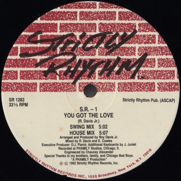 S.R. - 1 - You Got The Love / Da Rhythm Vinyl