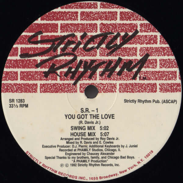 S.R. - 1 - You Got The Love / Da Rhythm Vinyl