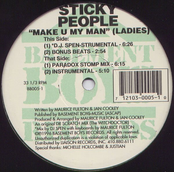 Sticky People - Make U My Man (Ladies) Vinyl
