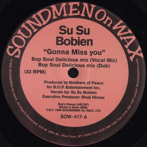 Su Su Bobien - Gonna Miss You Vinyl