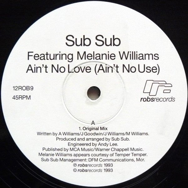 Sub Sub Featuring Melanie Williams - Ain't No Love (Ain't No Use) Vinyl