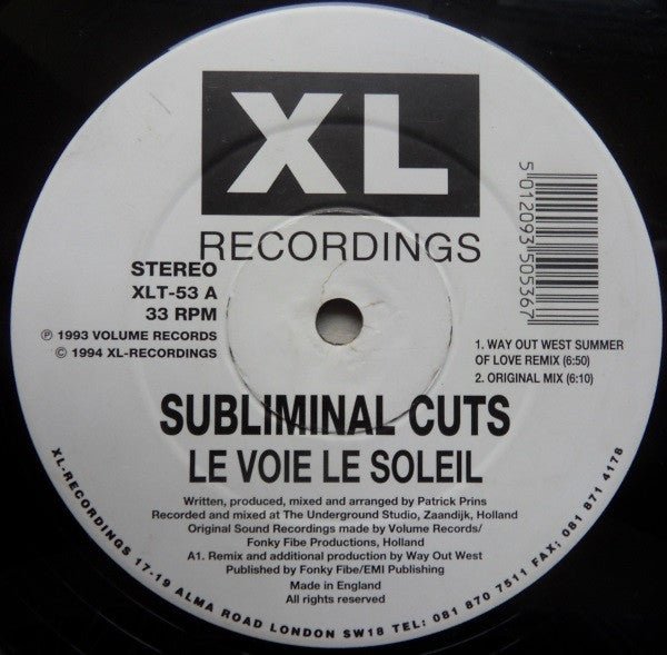 Subliminal Cuts - Le Voie Le Soleil Vinyl