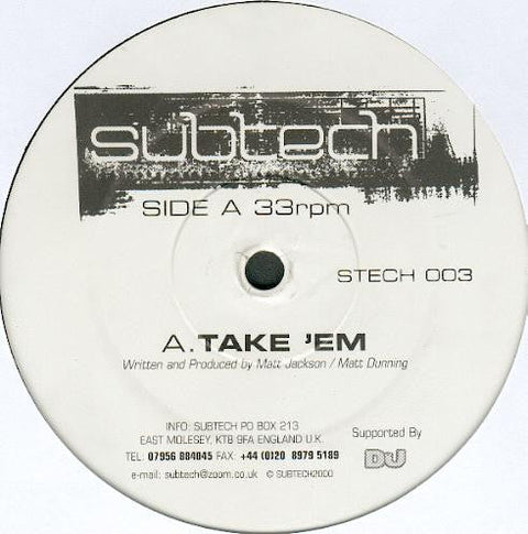Subtech - Take 'Em / Liv'in Dream Vinyl - Vinyl Record