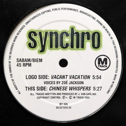 Synchro - Vacant Vacation / Chinese Whispers Vinyl - Vinyl Record