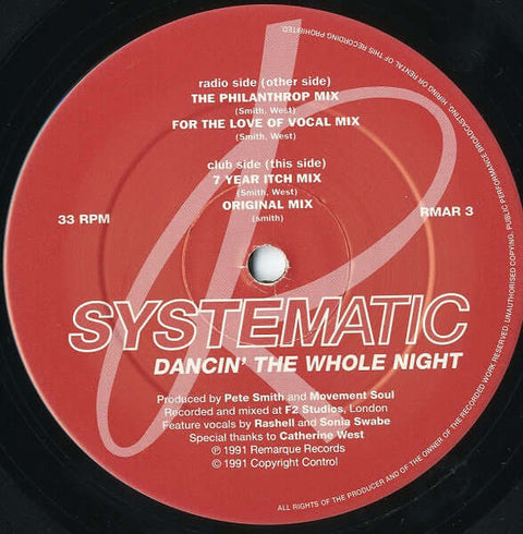 Systematic - Dancin' The Whole Night Vinyl - Vinyl Record