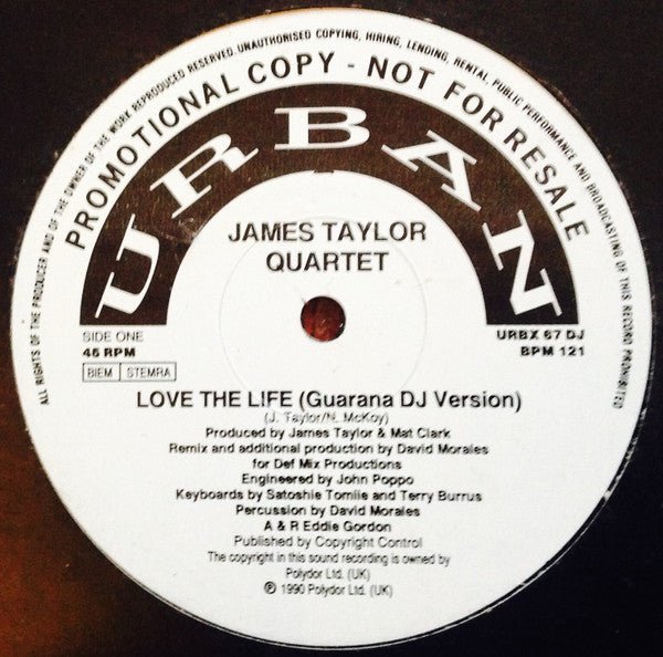 The James Taylor Quartet - Love The Life (Guarana DJ Version) Vinyl