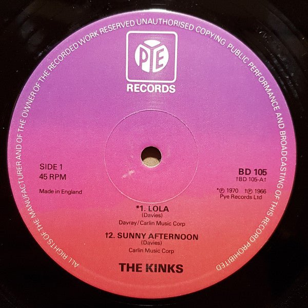The Kinks - Lola Vinyl