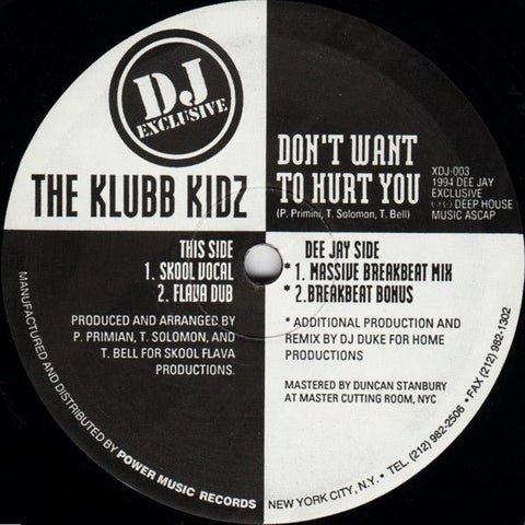 The Klubb Kidz - Don't Want To Hurt You Vinyl - Vinyl Record
