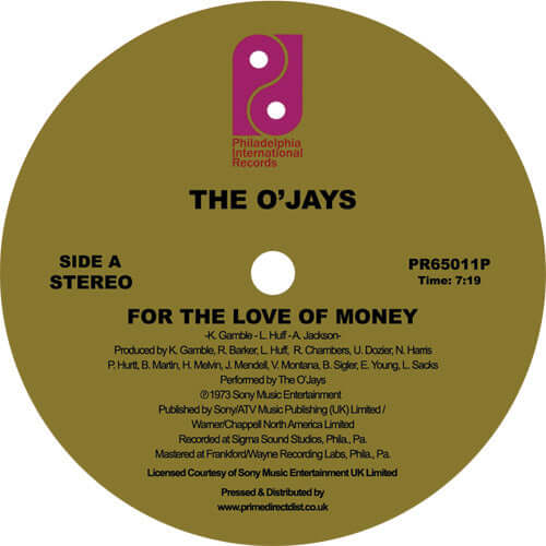 The O'Jays - For the Love of Money Vinyl