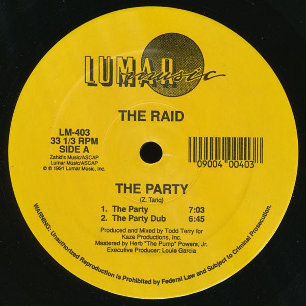 The Raid - The Party / Jump Up In The Air Vinyl