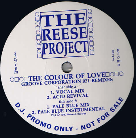 The Reese Project - The Colour Of Love (Groove Corporation 021 Remixes) Vinyl - Vinyl Record