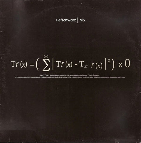 Tiefschwarz - Nix Vinyl - Vinyl Record