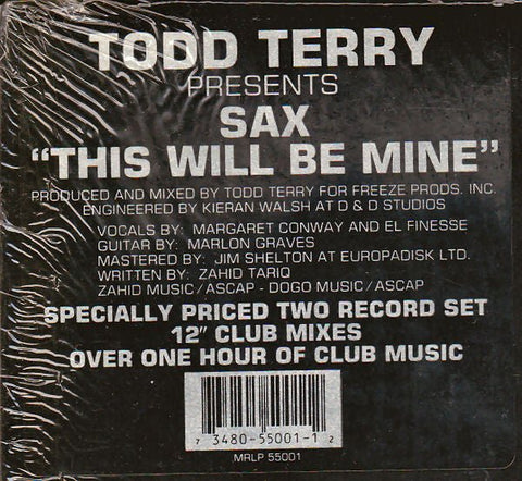 Todd Terry Presents Sax - This Will Be Mine Vinyl - Vinyl Record