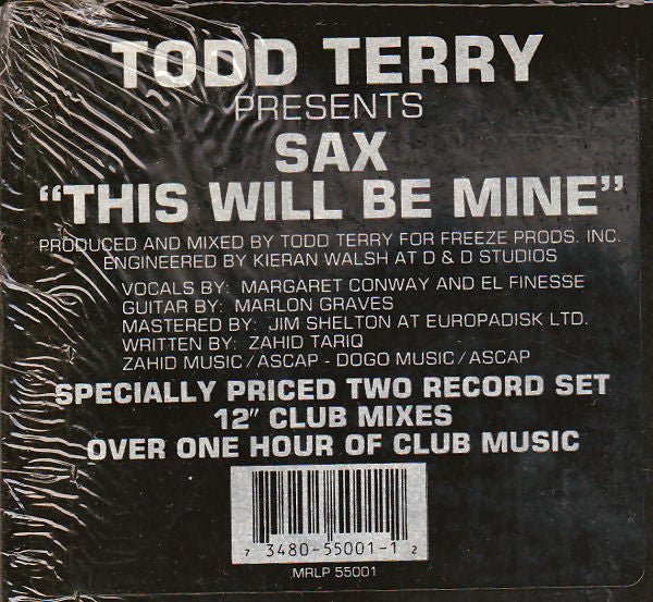 Todd Terry Presents Sax - This Will Be Mine Vinyl