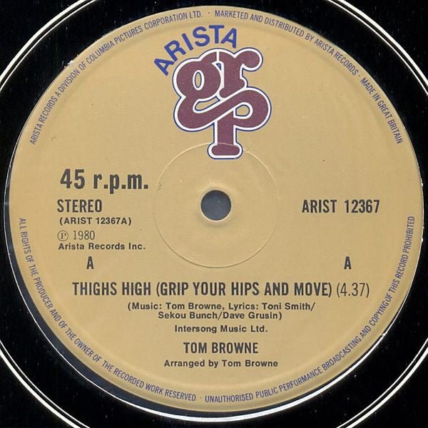 Tom Browne - Thighs High (Grip Your Hips And Move) / Dreams Of Lovin' You Vinyl