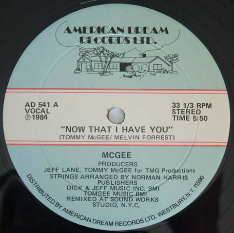 Tommy McGee - Now That I Have You Vinyl - Vinyl Record