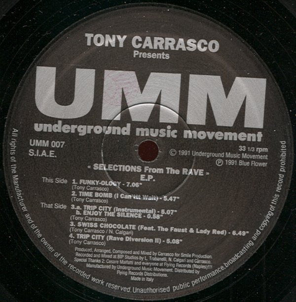 Tony Carrasco - Selections From The Rave E.P. Vinyl