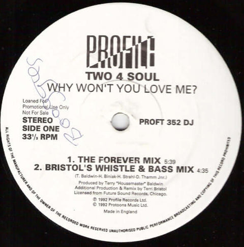 Two For Soul - Why Won't You Love Me? Vinyl - Vinyl Record